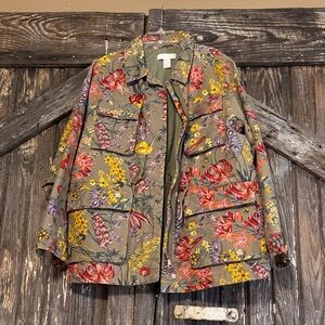 H&M Multicolor Floral Utility Jacket